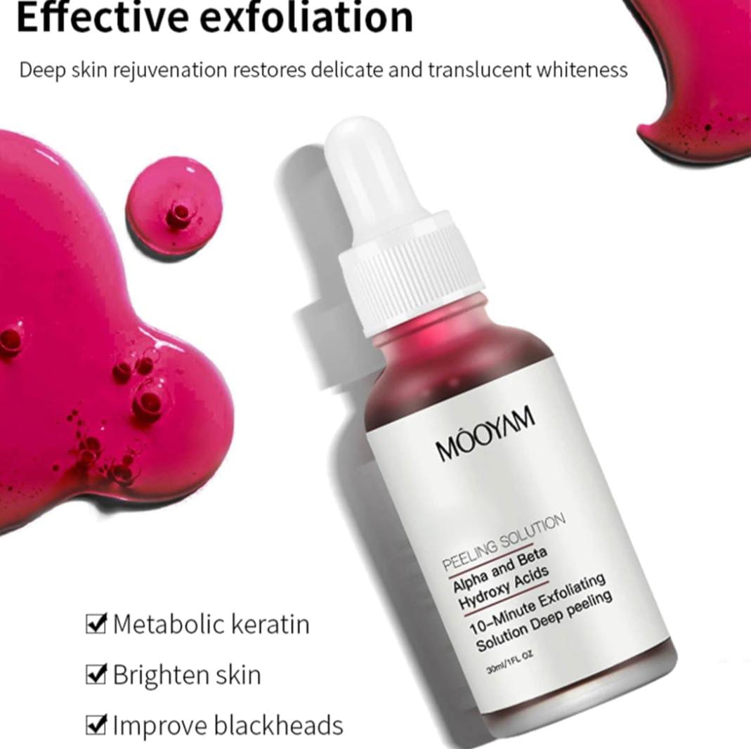 AHA 30% + BHA 2% Peeling Solution 30ml/1oz, Exfoliating Facial Serum, Chemical Peel For Face Serum Glycolic Acid